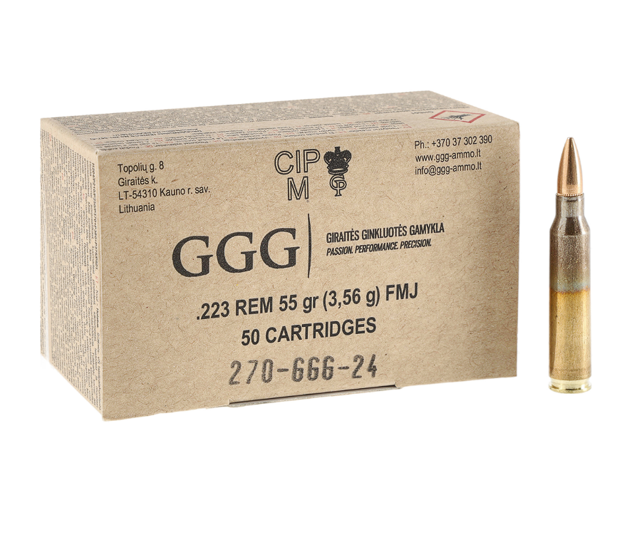 Amunicja GGG .223 Rem 55gr 3.56g FMJ